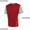 Russell Athletic Boy’s Youth Two-Button Placket Baseball Jersey Cool, Stay Dry with Mesh Inserts & Moisture Wicking(True Red/Baseball Grey)