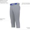 Russell Athletic Girls Deck Softball Knicker: Belt Loop Pants with Pockets-Premium Quality for Active Play(Baseball Grey)