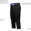 Russell Athletic Girls Deck Softball Knicker: Belt Loop Pants with Pockets-Premium Quality for Active Play(Black)