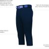 Russell Athletic Girls Deck Softball Knicker: Belt Loop Pants with Pockets-Premium Quality for Active Play(Navy)