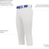 Russell Athletic Girls Deck Softball Knicker: Belt Loop Pants with Pockets-Premium Quality for Active Play(White)