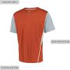 Russell Athletic Men’s Adult Performance Two-Button Color Block Baseball Jersey: Step Up Your Game with Comfort and Style(Burnt Orange/Baseball Grey)