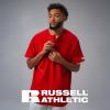 Russell Athletic Men’s Short Sleeve Pullover Cage Jacket – Lightweight Sports Outerwear(True Red/White)