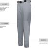 Russell Athletic Men’s Solid Diamond Series Baseball Pant 2.0: Tailored Excellence, Essential Pockets, Fastpitch Ready(Baseball Grey)