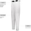 Russell Athletic Men’s Solid Diamond Series Baseball Pant 2.0: Tailored Excellence, Essential Pockets, Fastpitch Ready(White)