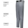 Russell Athletic Piped Change Up Baseball Pant – Comfort and Performance Ideal for Baseball, Softball, and Fastpitch(Baseball Grey/Black)