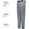 Russell Athletic Piped Change Up Baseball Pant – Comfort and Performance Ideal for Baseball, Softball, and Fastpitch(Baseball Grey/Royal)