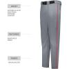 Russell Athletic Piped Change Up Baseball Pant – Comfort and Performance Ideal for Baseball, Softball, and Fastpitch(Baseball Grey/True Red)