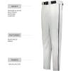 Russell Athletic Piped Change Up Baseball Pant – Comfort and Performance Ideal for Baseball, Softball, and Fastpitch(White/Black)