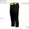 Russell Athletic Women’s Flexstretch Softball Pants with Belt Loops-Fastpitch & Baseball Ready(Black)
