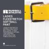 Russell Athletic Women’s Flexstretch Softball Pants with Belt Loops-Fastpitch & Baseball Ready(White)
