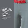 Russell Athletic Women’s Low-Rise Knicker Pants with Belt & Back Pockets-Ideal Baseball, Fastpitch, Softball Bottoms(Baseball Grey)