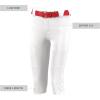Russell Athletic Women’s Low-Rise Knicker Pants with Belt & Back Pockets-Ideal Baseball, Fastpitch, Softball Bottoms(White)