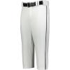 Russell Athletic Boys Youth Solid Diamond Series Baseball Knicker 2.0-Stylish Knee-Length Pants(White/Black)