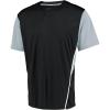 Russell Athletic Boy’s Youth Two-Button Placket Baseball Jersey Cool, Stay Dry with Mesh Inserts & Moisture Wicking(Black/Baseball Grey)