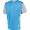 Russell Athletic Boy’s Youth Two-Button Placket Baseball Jersey Cool, Stay Dry with Mesh Inserts & Moisture Wicking(Columbia Blue/Baseball Grey)
