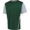 Russell Athletic Boy’s Youth Two-Button Placket Baseball Jersey Cool, Stay Dry with Mesh Inserts & Moisture Wicking(Dark Green/Baseball Grey)