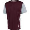Russell Athletic Boy’s Youth Two-Button Placket Baseball Jersey Cool, Stay Dry with Mesh Inserts & Moisture Wicking(Maroon/Baseball Grey)