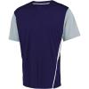 Russell Athletic Boy’s Youth Two-Button Placket Baseball Jersey Cool, Stay Dry with Mesh Inserts & Moisture Wicking(Purple/Baseball Grey)