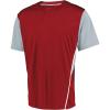 Russell Athletic Boy’s Youth Two-Button Placket Baseball Jersey Cool, Stay Dry with Mesh Inserts & Moisture Wicking(True Red/Baseball Grey)