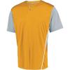 Russell Athletic Men’s Adult Performance Two-Button Color Block Baseball Jersey: Step Up Your Game with Comfort and Style(Gold/Baseball Grey)