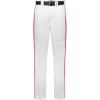 Russell Athletic Piped Change Up Baseball Pant – Comfort and Performance Ideal for Baseball, Softball, and Fastpitch(White/True Red)