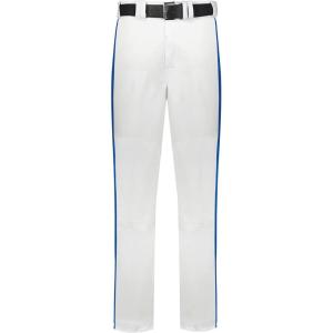 Russell Athletic Piped Change Up Baseball Pant – Comfort and Performance Ideal for Baseball, Softball, and Fastpitch(White/Royal)