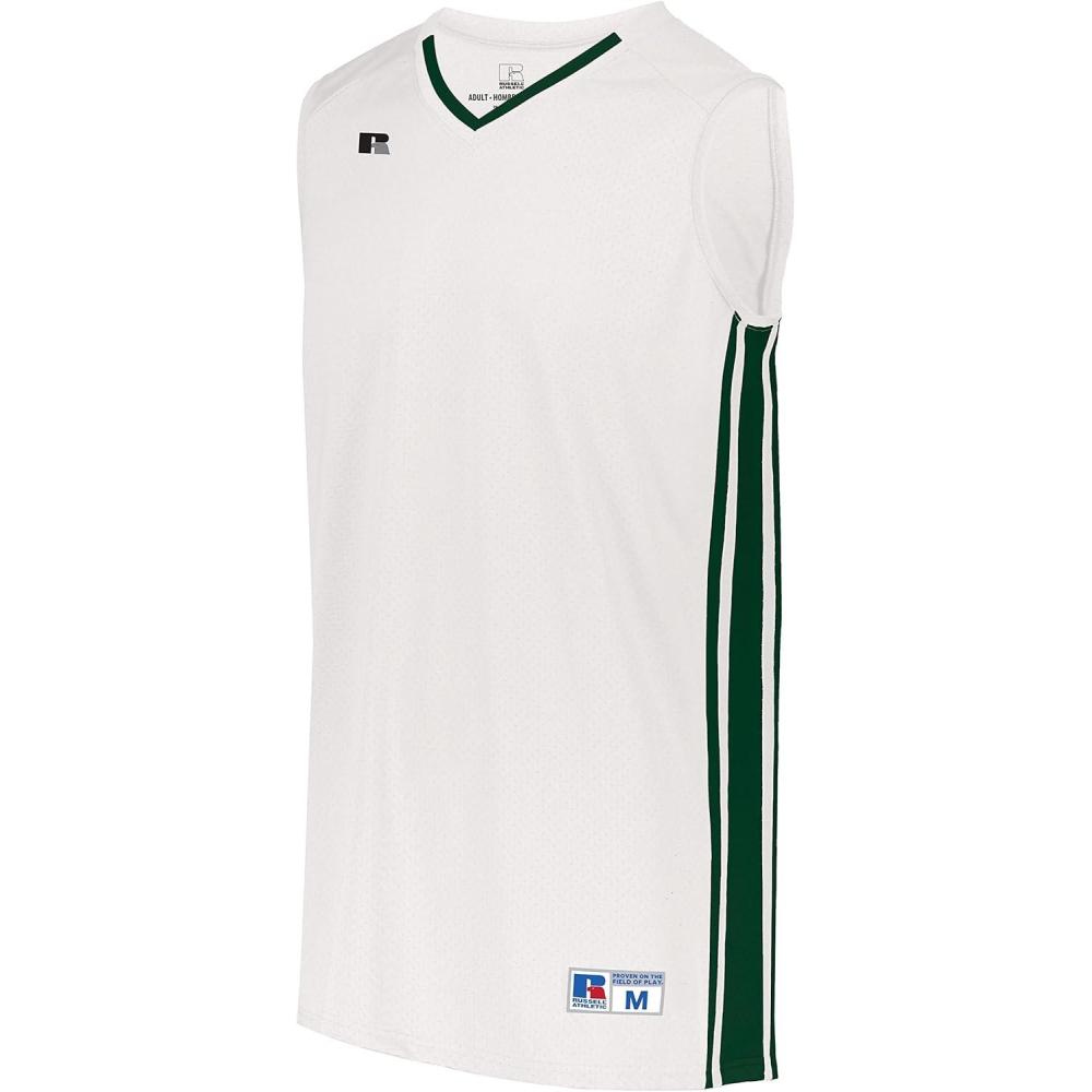 imageRussell Athletic Boys Youth Legacy Basketball JerseyWhiteDark Green