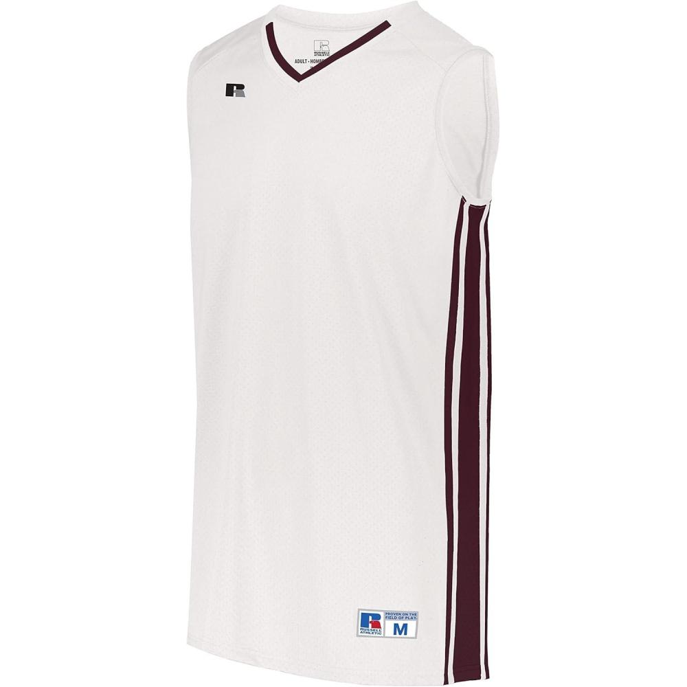 imageRussell Athletic Boys Youth Legacy Basketball JerseyWhiteMaroon