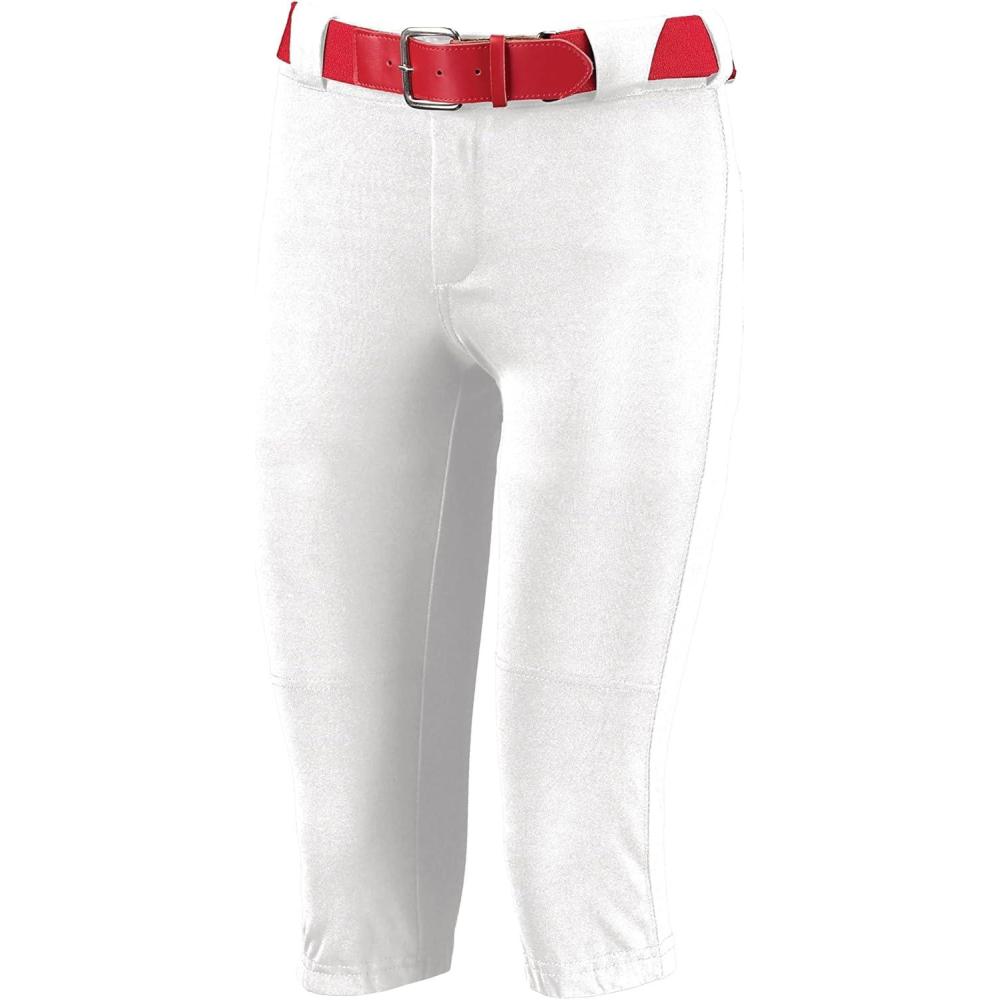 imageRussell Athletic Girls Knicker Softball Pants  Belted with Back Pockets Low Rise Style for Comfort on The FieldWhite