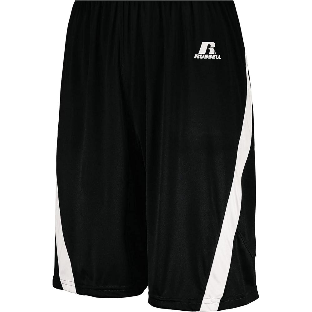 imageRussell Athletic Mens Athletic Cut Basketball ShortsBlackWhite