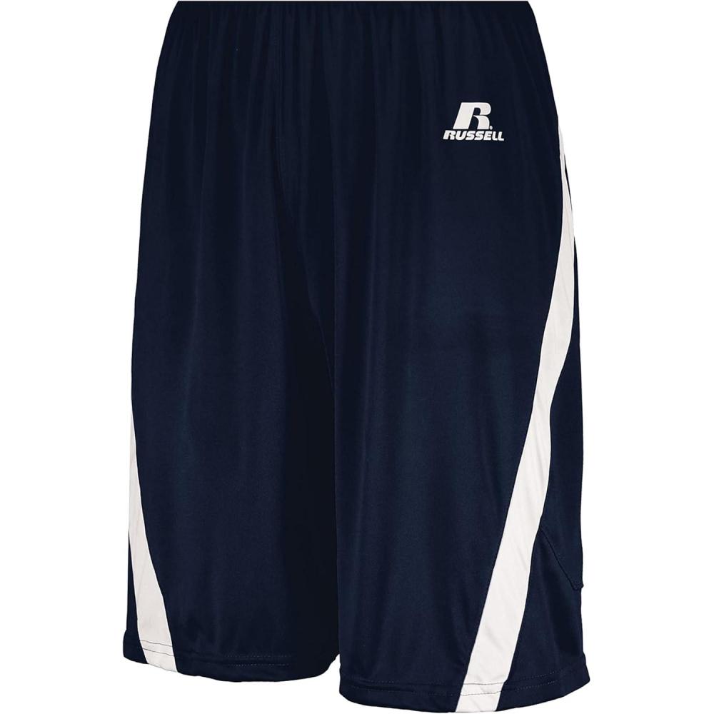 imageRussell Athletic Mens Athletic Cut Basketball ShortsNavyWhite