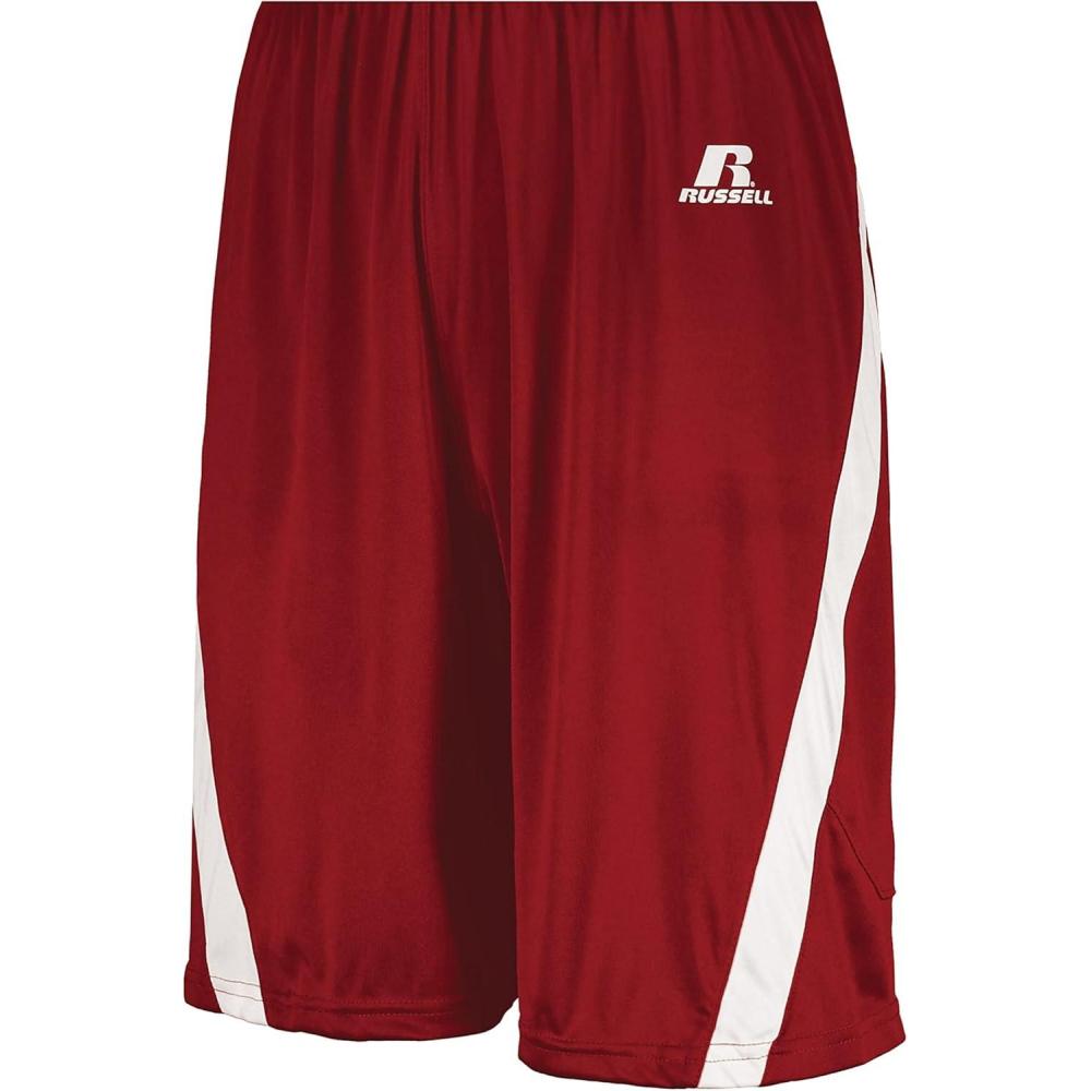 imageRussell Athletic Mens Athletic Cut Basketball ShortsTrue RedWhite