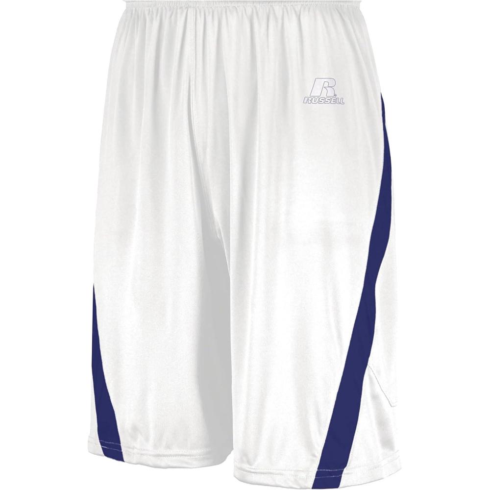 imageRussell Athletic Mens Athletic Cut Basketball ShortsWhiteRoyal