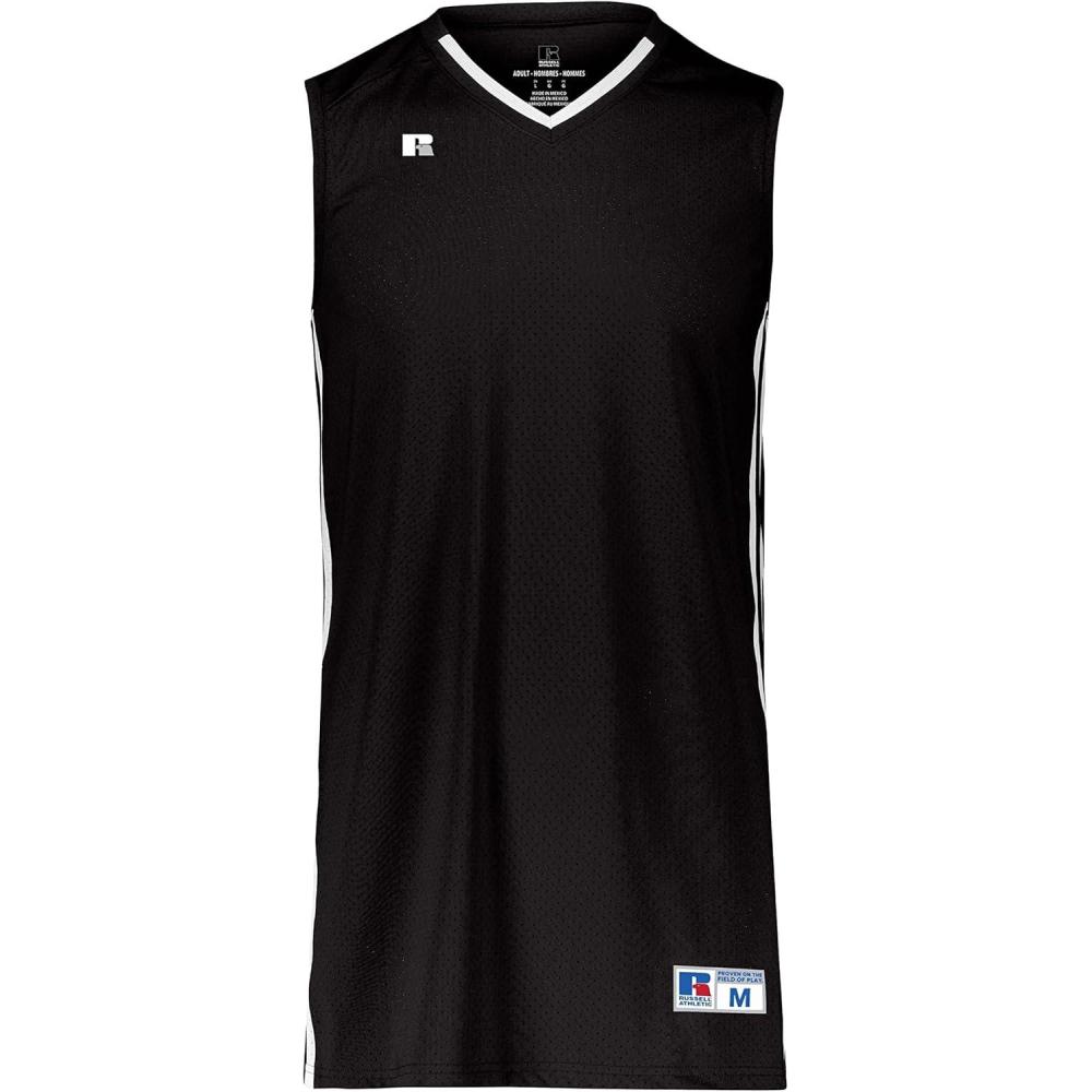 imageRussell Athletic Mens Legacy Basketball JerseyBlackWhite