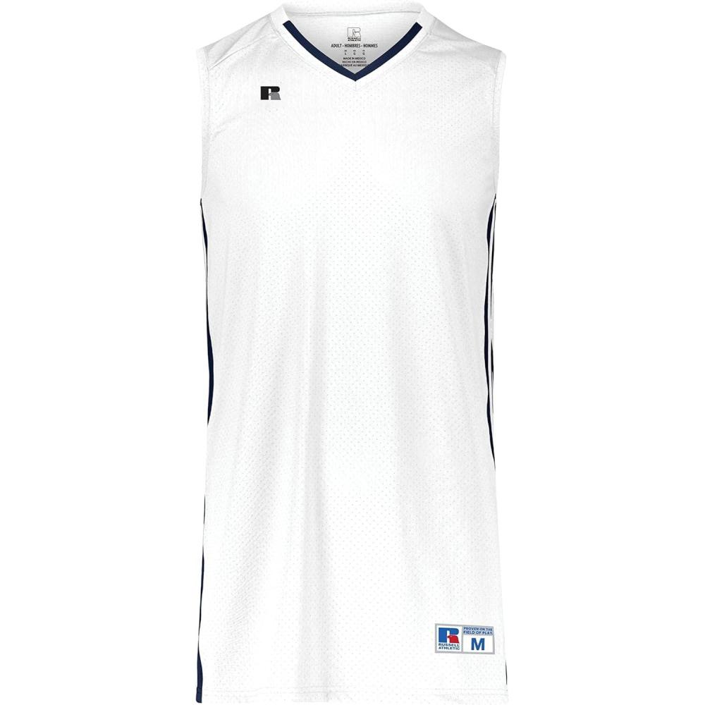 imageRussell Athletic Mens Legacy Basketball JerseyWhiteNavy