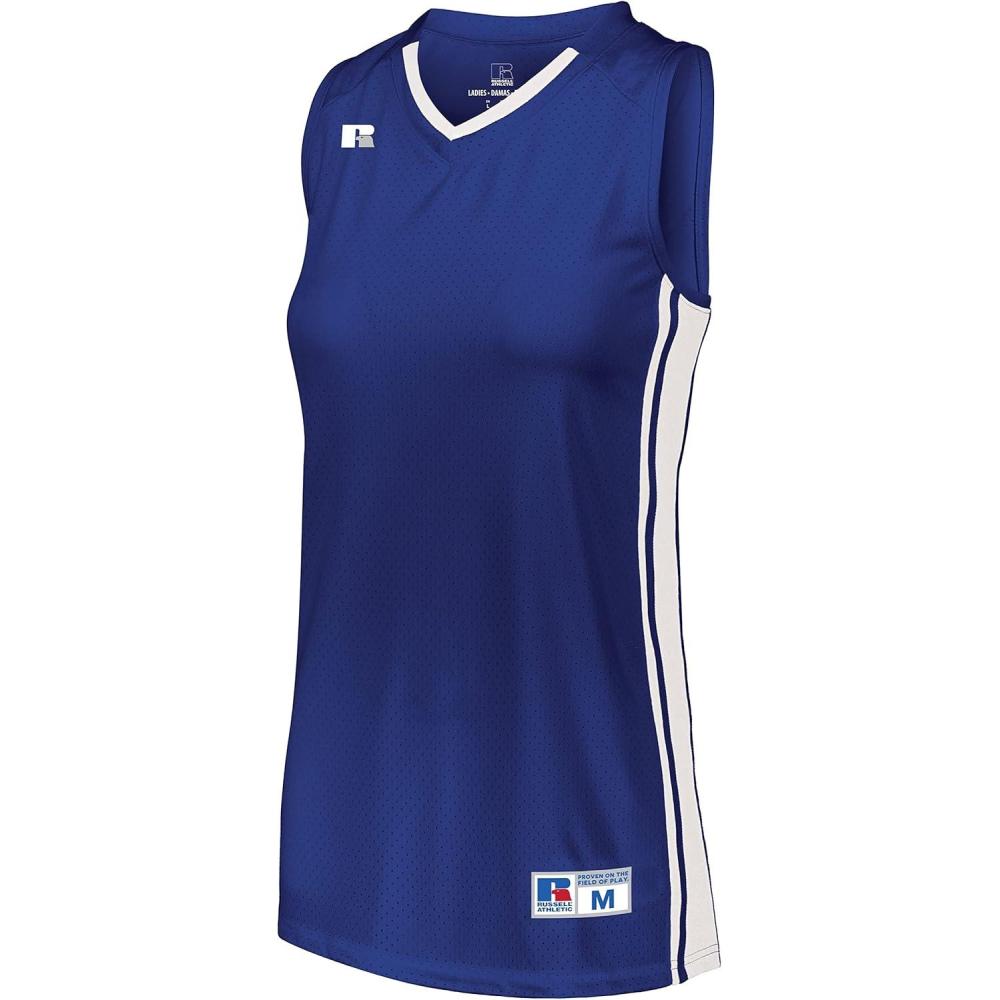imageRussell Athletic Womens Ladies Legacy Basketball JerseyRoyalWhite