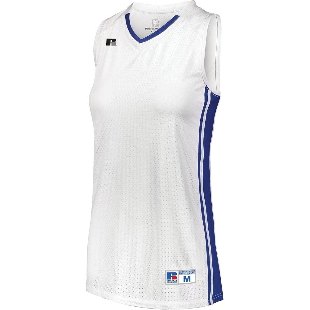 imageRussell Athletic Womens Ladies Legacy Basketball JerseyWhiteRoyal