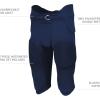 Augusta Sportswear Men’s Russell Athletic Integrated 7-Piece Premium Padded Football Pants for Adults(Navy)