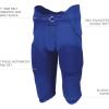 Russell Athletic Boys Integrated 7-Piece Pad Football Pant(Royal)