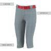 Russell Athletic Girls Knicker Softball Pants – Belted with Back Pockets Low Rise Style for Comfort on The Field(Baseball Grey)