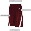 Russell Athletic Men’s Athletic Cut Basketball Shorts(Cardinal/White)