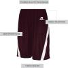 Russell Athletic Men’s Athletic Cut Basketball Shorts(Maroon/White)