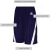Russell Athletic Men’s Athletic Cut Basketball Shorts(Purple/White)