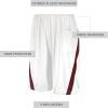 Russell Athletic Men’s Athletic Cut Basketball Shorts(White/Cardinal)