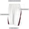 Russell Athletic Men’s Athletic Cut Basketball Shorts(White/Maroon)