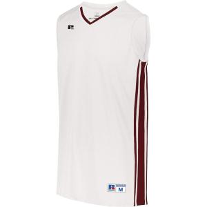 Russell Athletic Boy’s Youth Legacy Basketball Jersey(White/Cardinal)