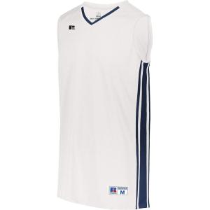 Russell Athletic Boy’s Youth Legacy Basketball Jersey(White/Navy)