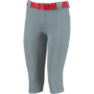 Russell Athletic Girls Knicker Softball Pants – Belted with Back Pockets Low Rise Style for Comfort on The Field(Baseball Grey)