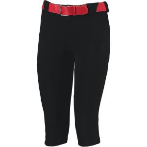 Russell Athletic Girls Knicker Softball Pants – Belted with Back Pockets Low Rise Style for Comfort on The Field(Black)